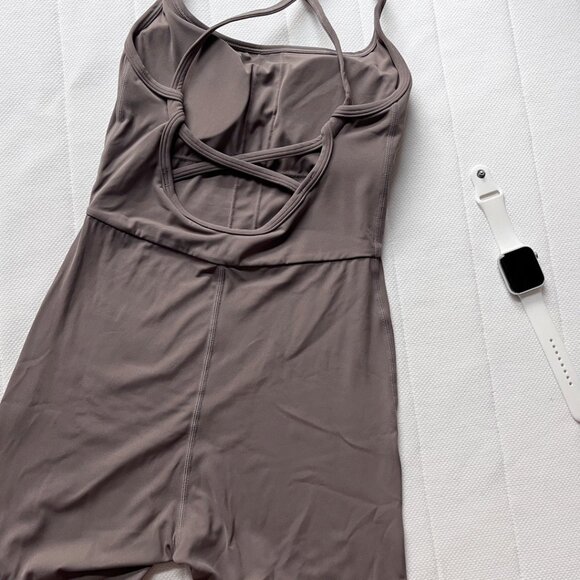 Strappy Backless One Piece Bodycon Romper in Brown Size Small - Picture 4 of 4